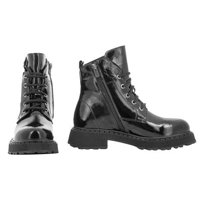 Women`s Flat Ankle Boots CARLO FABIANI-452-1710 BLACK