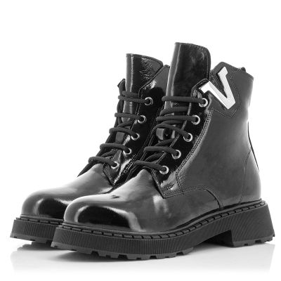 Women`s Flat Ankle Boots CARLO FABIANI-452-1710 BLACK