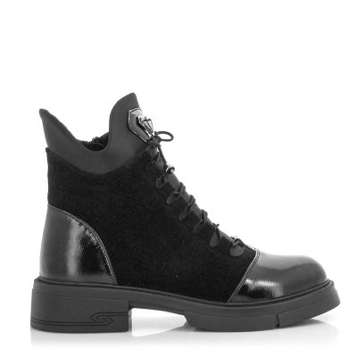 Women`s Flat Ankle Boots CARLO FABIANI-154-6001 BLACK
