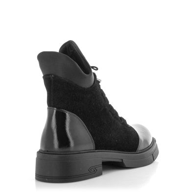 Women`s Flat Ankle Boots CARLO FABIANI-154-6001 BLACK