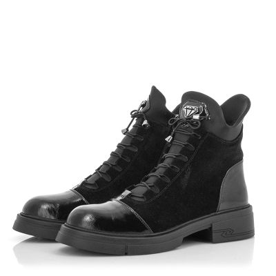 Women`s Flat Ankle Boots CARLO FABIANI-154-6001 BLACK