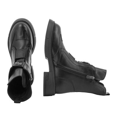 Women`s Flat Ankle Boots CARLO FABIANI-154-98 BLACK