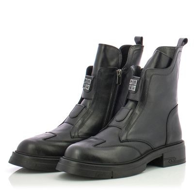 Women`s Flat Ankle Boots CARLO FABIANI-154-98 BLACK