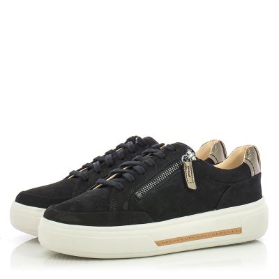 Дамски Сникърс CLARKS-26182176 HOLLYHOCK ZIP BLACK NUBUCK