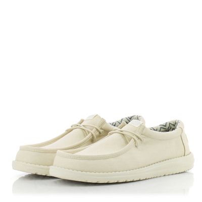 Мъжки Ежедневни HEY DUDE - 40700-1KA WALLY STRETCH STONE WHITE