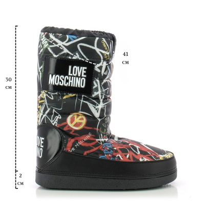 Дамски Спортни Боти MOSCHINO - JA24022G16IP200A ST. GRAFF. NE