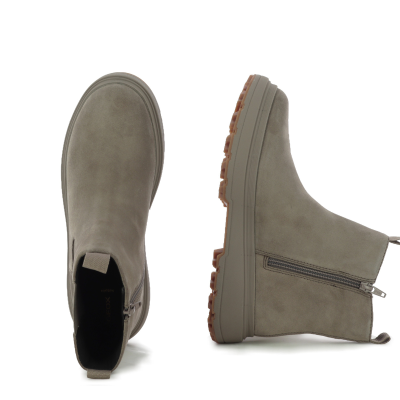 Women`s Flat Ankle Boots GEOX-D46XMD D LAMIDIE/GRIP TAUPE