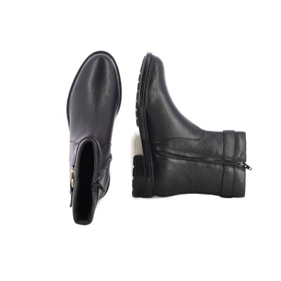Women`s Flat Ankle Boots GEOX-D56TGA D WALK PLEASURE BLACK