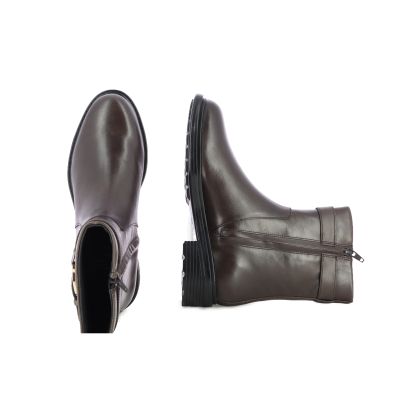 Дамски Равни Боти GEOX - D56TGA D WALK PLEASURE DK COFFEE