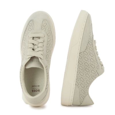 Дамски Сникърс BOSS - 50563364 KIERAN TENN MNBBLSR OPEN WHITE