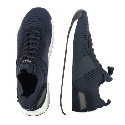 Мъжки Сникърс BOSS - 50498245 TITANIUM RUNN KNST N DARK BLUE