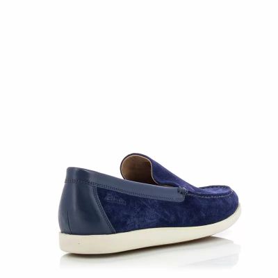 Мъжки мокасини CLARKS - 26159627 Ferius Creek Dark Blue Combi