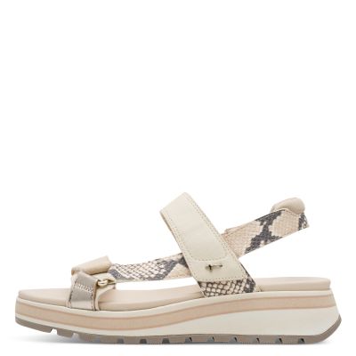 Дамски Сандали На Платформа TAMARIS - 1-28267-44-483 BEIGE SNAKE