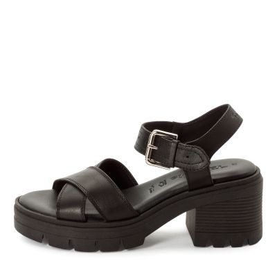 Дамски Сандали На Ток TAMARIS - 1-28704-46-003 BLACK LEATHER
