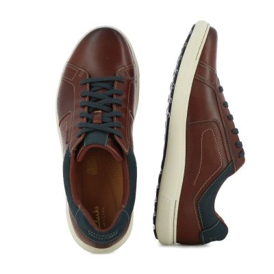 Мъжки Сникърс CLARKS - 26176886 MAPSTONE LACE MAHOGANY LEA