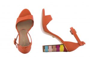 Дамски сандали на ток DONNA ITALIANA - 19623-orangess18