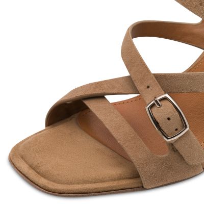 Дамски Сандали На Ток TAMARIS - 1-28340-46-401 BEIGE SUEDE