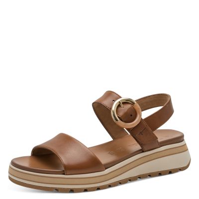 Дамски Сандали На Платформа TAMARIS - 1-28254-46-348 COGNAC LEATHER
