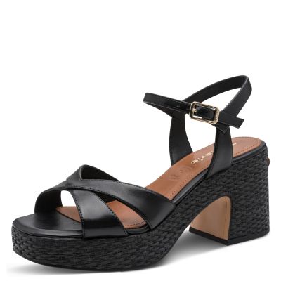 Дамски Сандали На Ток TAMARIS - 1-28313-44-003 BLACK LEATHER