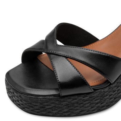 Дамски Сандали На Ток TAMARIS - 1-28313-44-003 BLACK LEATHER