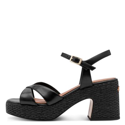 Дамски Сандали На Ток TAMARIS - 1-28313-44-003 BLACK LEATHER