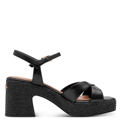 Дамски Сандали На Ток TAMARIS - 1-28313-44-003 BLACK LEATHER