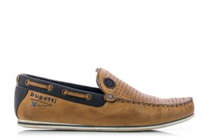 Мъжки мокасини BUGATTI - 70466-cognac/bluess19