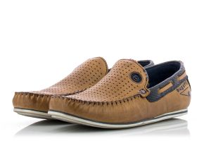 Мъжки мокасини BUGATTI - 70466-cognac/bluess19