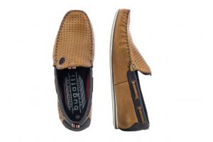 Мъжки мокасини BUGATTI - 70466-cognac/bluess19