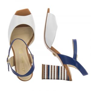 Дамски сандали на ток DONNA ITALIANA - 1402-azure/white201