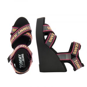Дамски сандали на платформа TOMMY HILFIGER - n00906-black201
