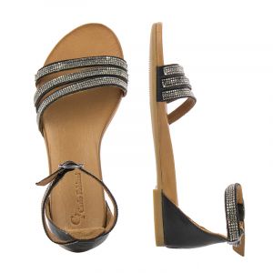 Дамски равни сандали CARLO FABIANI - 0115-black201