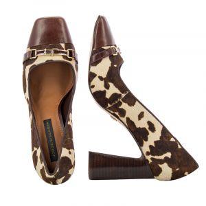 Дамски обувки на ток JORGE BISCHOFF - j41425002-creme/marrom202