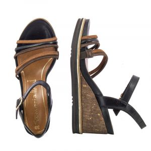 Дамски сандали на платформа TAMARIS - 1-1-28333-26 011 BLACK LEA.COMB