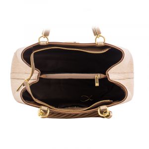 Дамска класическа чанта LUZ DA LUA - 6402V1.21   Gold/Arabica