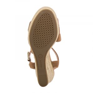 Дамски сандали на платформа GEOX - d15n7c-cognac211