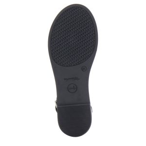 Women`s flat sandals Tamaris-1-1-28128-20 003  BLACK LEATHER