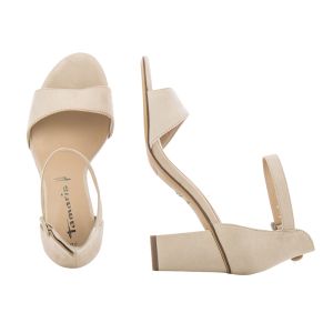 Woman`s Heeled Sandals TAMARIS-1-1-28396-20 233  NUDE SUEDE