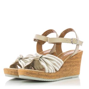 Women`s Sandals On Platform TAMARIS-1-1-28346-20 404  BEIGE/STRIPES
