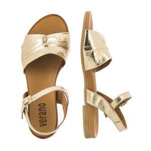Women`s Flat Sandals VERANO-030.02.0266  METALIC GOLD