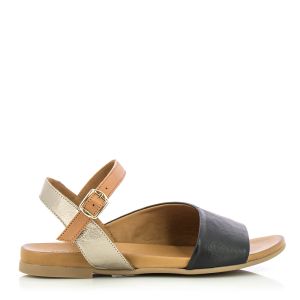 Women`s Flat Sandals VERANO-030.02.0053  BLACK/METALIC