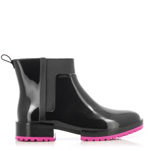Women`s Rubber Boots PETITE JOLIE-PJ6649 J-LASTIC  BLACK/DARK PINK