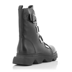 Women`s Flat Ankle Boots CARLO FABIANI-2514 GRUNCH BLACK