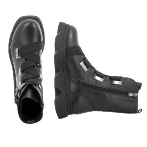 Women`s Flat Ankle Boots CARLO FABIANI-2514 GRUNCH BLACK