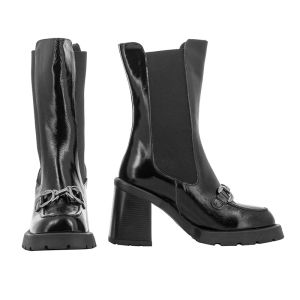 Women`s Boots On CARLO FABIANI-604 TRENDY BLACK PATENT