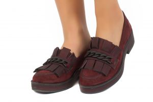 Дамски обувки без връзки DONNA ITALIANA - 7351-bordoaw17