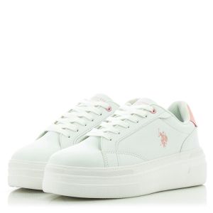 Women`s Sneakers U.S. POLO-CHERRY001W/BY3 -WHITE-PINK