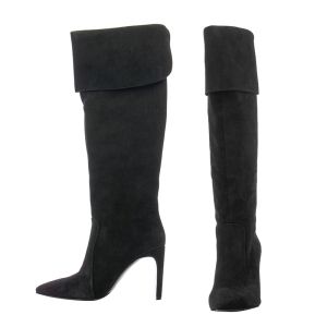 Women`s Heeled Boots CARLO FABIANI-64001-AW18 черен велур