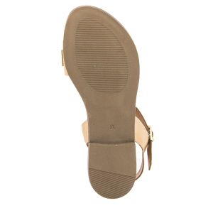 Women`s Flat Sandals CARLO FABIANI-030-51-2662 SUZZA CAMEL PATENT