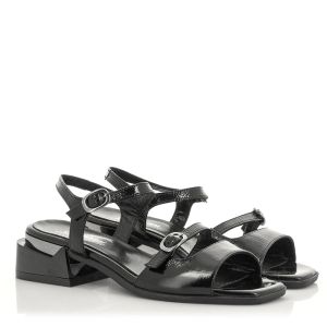Women`s Sandals On Top CARLO FABIANI-040-559-1 INGRID BLACK PATENT